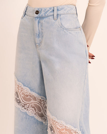 Jean Wide Leg detalle encaje
