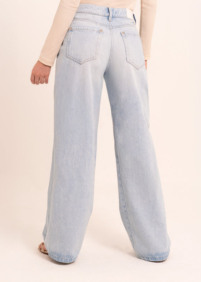 Jean Wide Leg detalle encaje