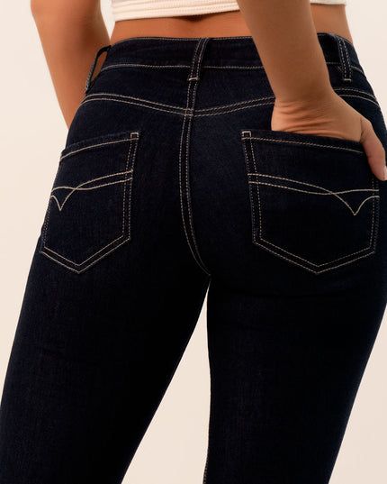 Jean Flare azul oscuro