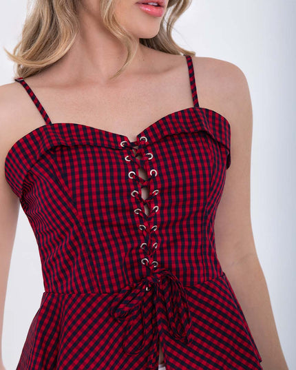 Blusa cuadros peplum
