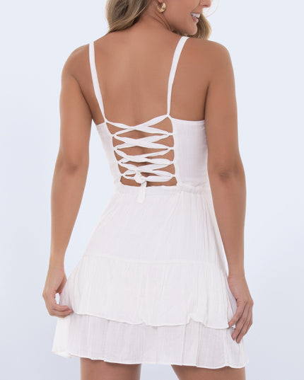 Vestido corto natural