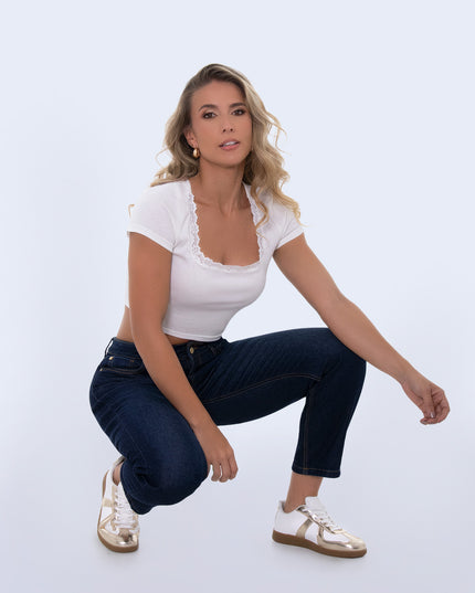 Blusa natural corta