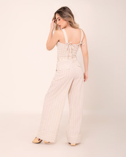 Set Beige en rayas