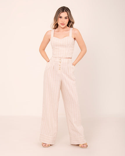 Set Beige en rayas