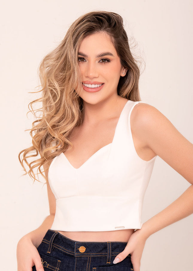 Croptop Natural manga sisa