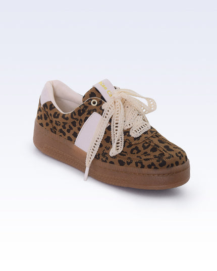Tenis animal print cordon macramé