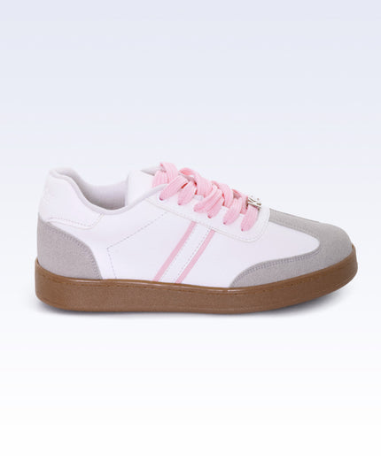 Tenis blanco con rosa y pines