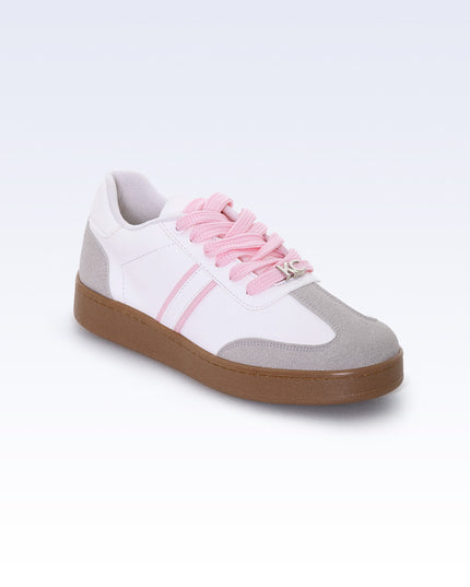 Tenis blanco con rosa y pines