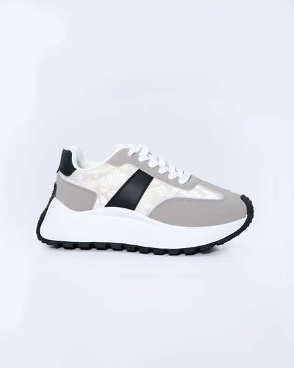 Zapatilla blanca con jackard