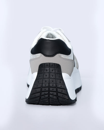 Zapatilla blanca con jackard