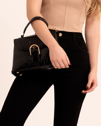 Bolso estructurado efecto charol