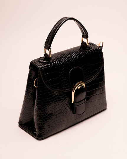 Bolso estructurado efecto charol