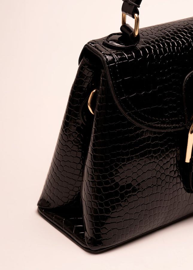 Bolso estructurado efecto charol