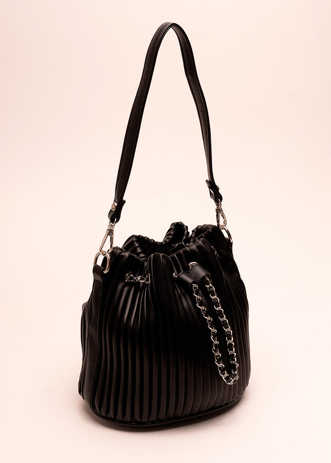 Bolso Hombro tipo bucket negro