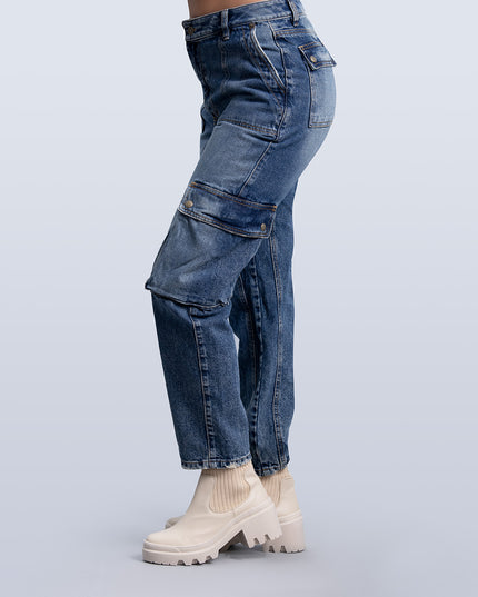 Jean Cargo tiro alto vintage