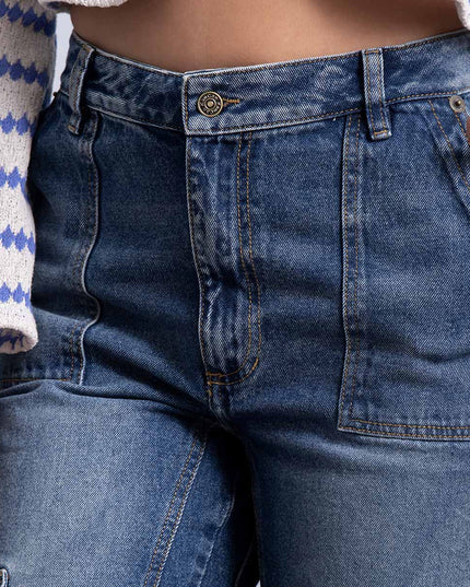 Jean Cargo tiro alto vintage