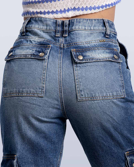 Jean Cargo tiro alto vintage
