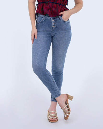 Jean Skinny tiro medio claro