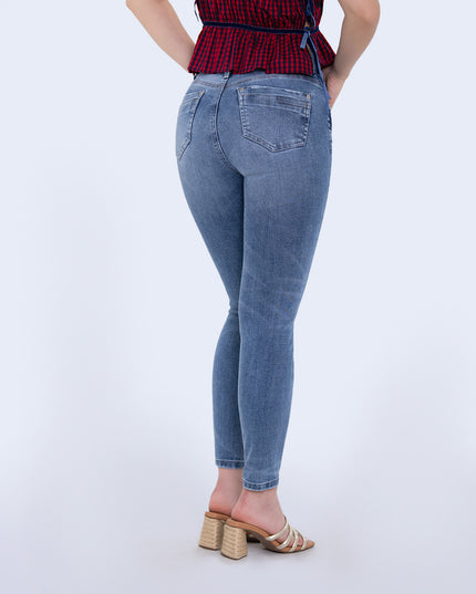 Jean Skinny tiro medio claro