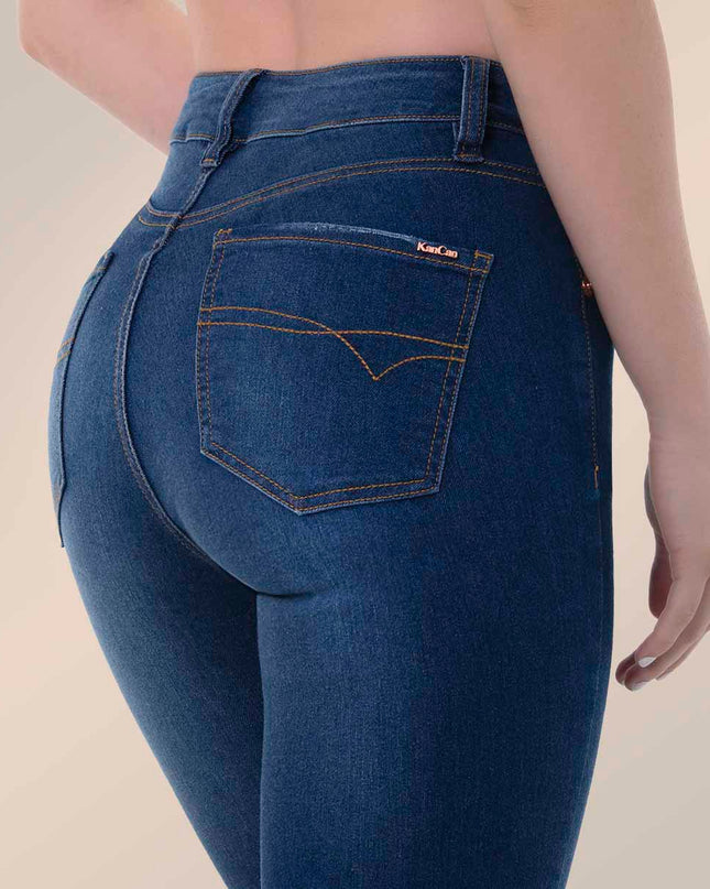 Jean Skinny tiro medio oscuro