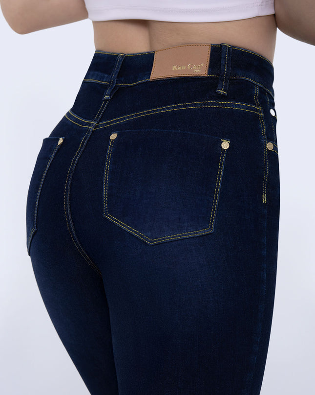 Jean Skinny tiro medio oscuro