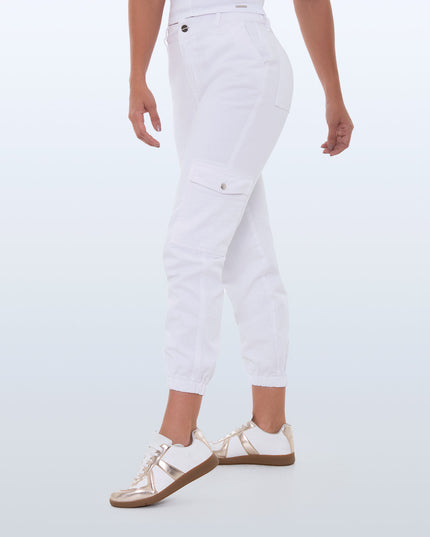 Jean tipo Jogger blanco