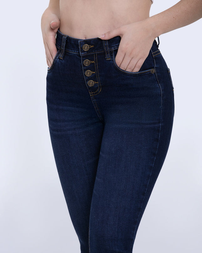 Jean Skinny tiro medio oscuro