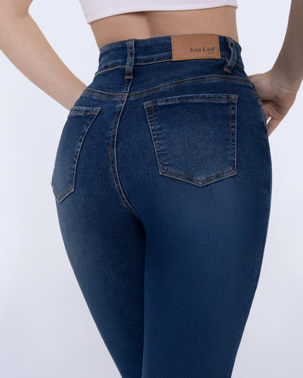 Jean Momfit tiro alto stretch