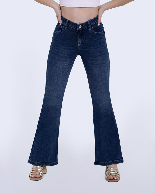 Jean Flare tiro alto oscuro