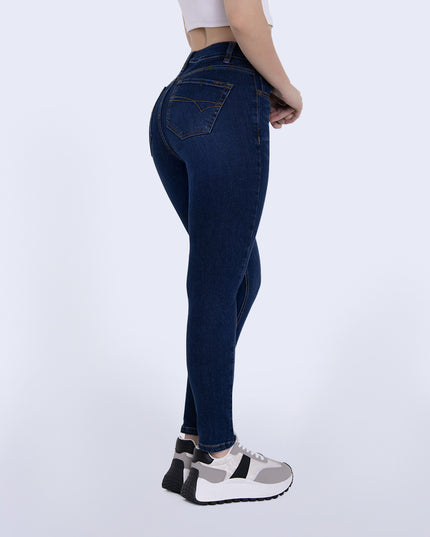 Jean Skinny oscuro tiro medio