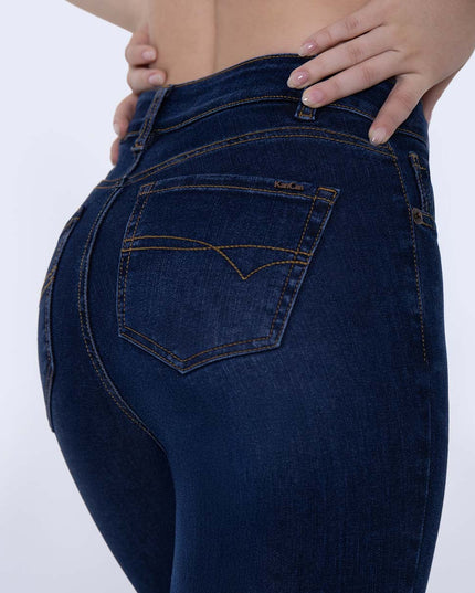 Jean Skinny oscuro tiro medio