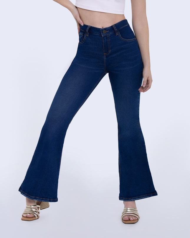 Jean Flare tiro medio oscuro