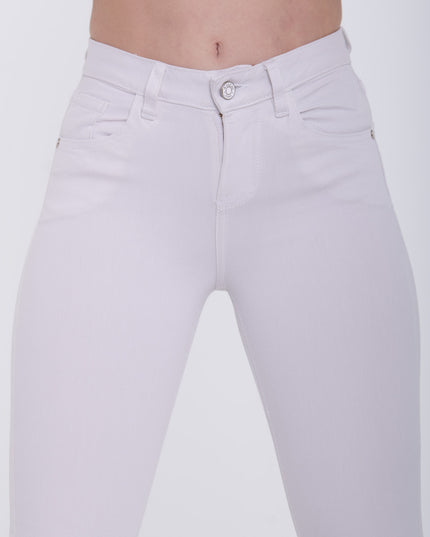 Jean Skinny tiro medio blanco