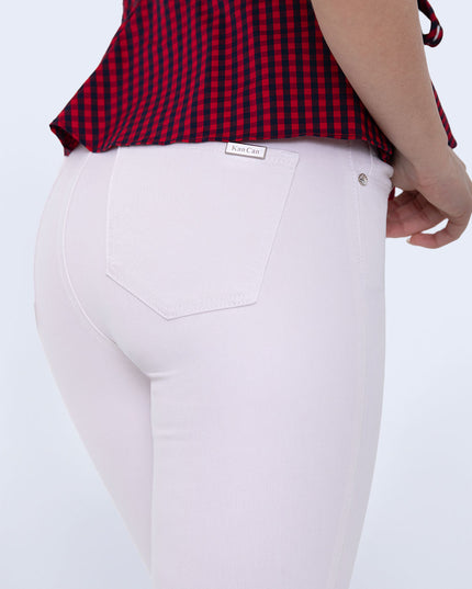 Jean Skinny tiro medio blanco