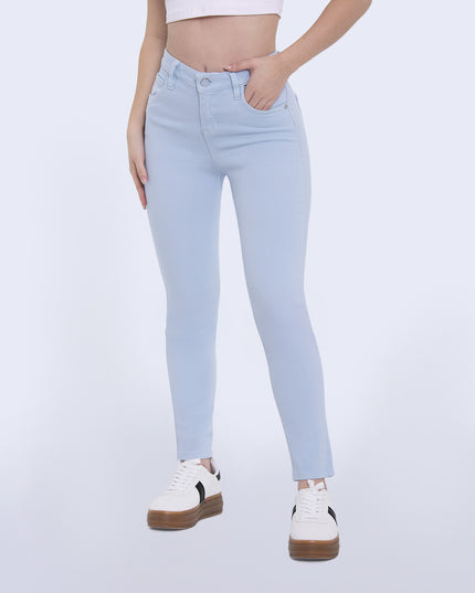 Jean Skinny tiro medio azul celeste