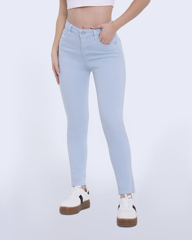 Jean Skinny tiro medio azul celeste