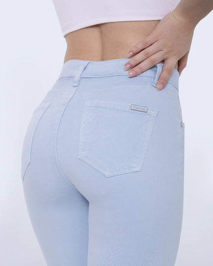 Jean Skinny tiro medio azul celeste