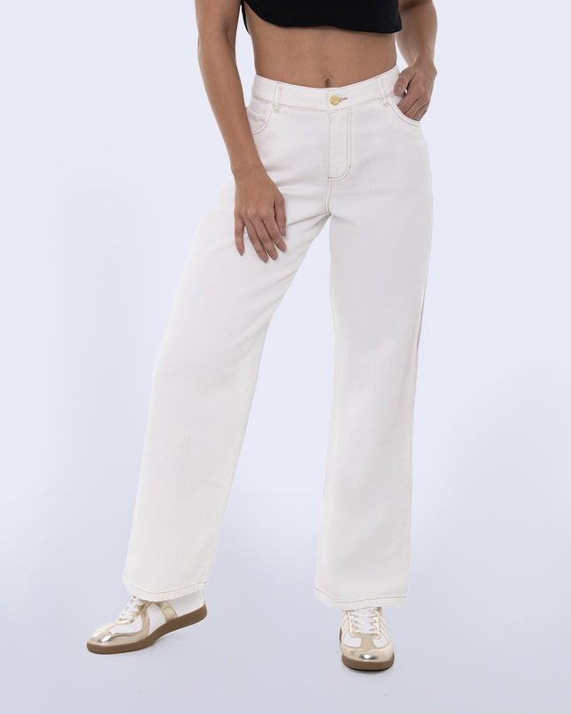 Jean Straight natural tiro medio