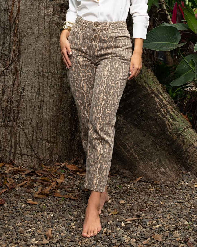 Jean Momfit estampado piton