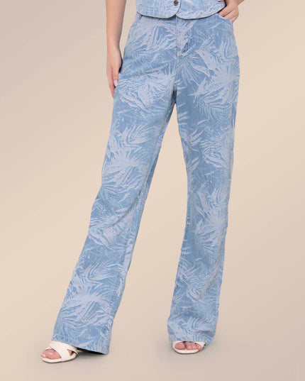 Jean Straight estampado tropical claro