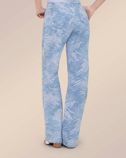 Jean Straight estampado tropical claro