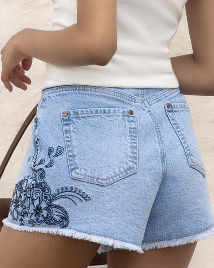 Short de jean azul tiro alto