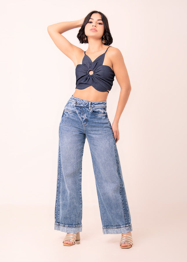 Jean Wide Leg Asimétrico
