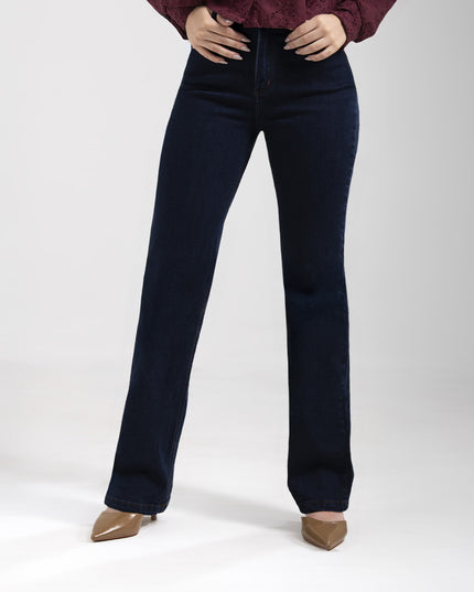 Jean Clasico Bota Recta tiro alto oscuro