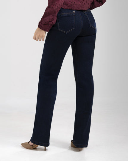 Jean Clasico Bota Recta tiro alto oscuro