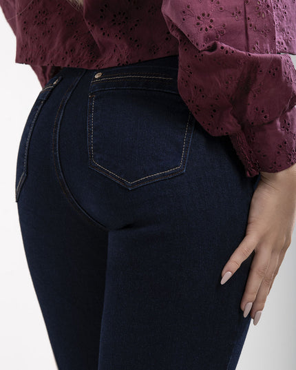 Jean Clasico Bota Recta tiro alto oscuro