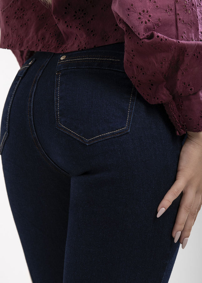 Jean Clasico Bota Recta tiro alto oscuro