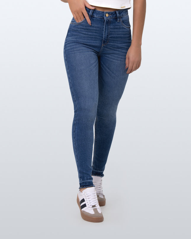 Jean Skinny oscuro tiro alto