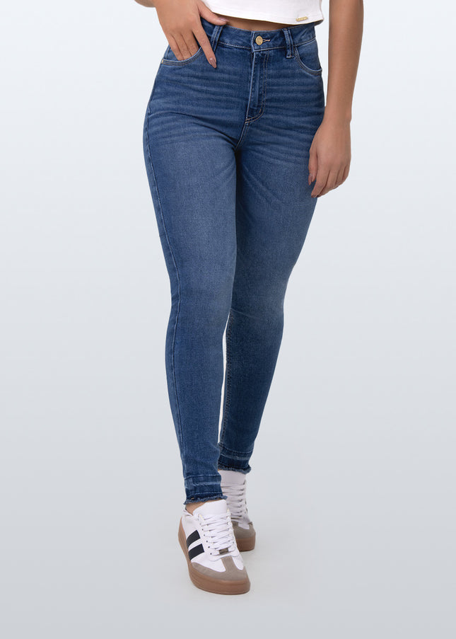 Jean Skinny oscuro tiro alto