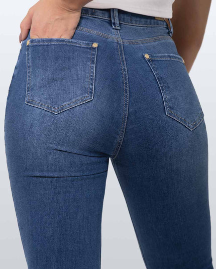 Jean Skinny oscuro tiro alto